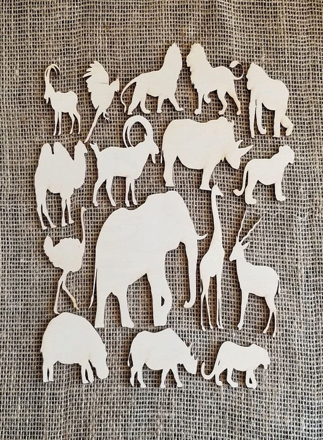 Cliths Set of 16 Tropical Animals Cutouts, Tropical Décor, Jungle Animals, Jungle Decorations, Safari Decor, Safari Baby Shower, Wooden Animal - Image 1